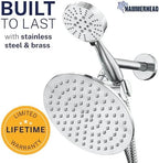 HammerHead Metal Dual Shower Head Combo With 3-Spray Handheld and Rainfall - Image 2