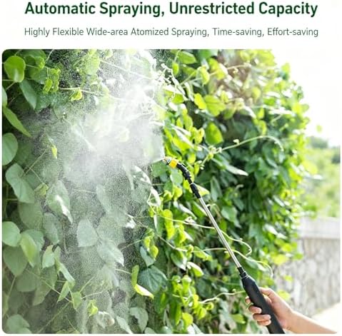 33.8 Inch Electric Battery Powered Telescopic Spray Wand Extendable Sprayer Pole with 6.6 FT Hose, High Reach Plant Watering Sprayer for Insect Repellent Liquid & Plant Nutrient Solution - Image 6