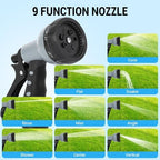 Retractable Garden Hose Reel, 1/2 Inch x 100 Ft Water Hose Reel Wall Mounted, Any Length Lock, Slow Auto-Rewind, 9 Function Spray Nozzle & 180° Swivel Bracket, Garden Watering, Hose Storage - Image 2