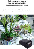 Solar Drip Irrigation Controller Automatic Plant Watering Setup, Powered Root Focused Multi Container Layout for Balcony - Image 4