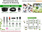 Automatic Drip Irrigation System Kit - 226FT with LCD Timer, 3 Sprayer Types Automatic Garden Watering System, 1/2 Inch Hose 1/4 Inch Distribution Tubing Garden Watering Solution for Outdoor Plants - Image 4