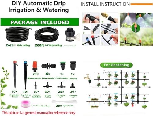 Automatic Drip Irrigation System Kit - 226FT with LCD Timer, 3 Sprayer Types Automatic Garden Watering System, 1/2 Inch Hose 1/4 Inch Distribution Tubing Garden Watering Solution for Outdoor Plants - Image 4