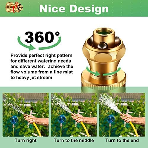 Hotop 6 Pack Big Shot Brass Hose Nozzle Adjustable Twist,3/4 Inch - Image 5