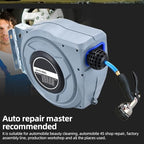 Retractable Wall Mounted Hose Reel with Flexible Length Options Automatic Rewind Storage for Car Washing, Garden Use - Durable Steel Design Blue 82ft (20m) - Image 2