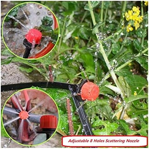 Xiaochen Sprinklers Watering Pipe Fittings 10/20/30/40 Pieces of Adjustable Micro-Flow Dripper, 8-Hole Dripper, Spray Red Sprinkler, Garden Drip Irrigation Nozzle (Color : 30pcs) - Image 6
