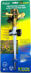 QVS 423039 Aluminum and Zinc Adjustable Full or Part Circle Impact Sprinkler, 1/2-Inch, Black by QVS