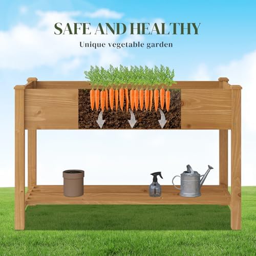 Wooden Planter Elevated Wooden Raised Garden Bed with Legs Planter Box - Image 4