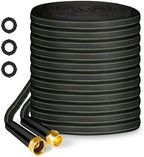 Garden Hose 50ft Flexible Water Hose Non-Expandable High Pressure Kink-Free Leakproof Durable Portable Lightweight Outdoor Yard Lawn Black Fabric Watering Hose with 3/4" Aluminum Fittings by YEENUO