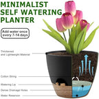 QRRICA 12/10/9 Inch Self Watering Pots for Indoor/Outdoor Plants - Image 4