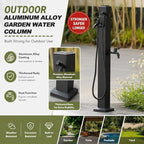 Outdoor Antize Faucet Hydrant, Vertical Garden Water Column with Hose Hook. Aluminum Alloy Pipe Free Stand. Side Bottom Inlet Irrigation Spigot for Yard Farm Cleaning. Weatherproof Design - Image 3