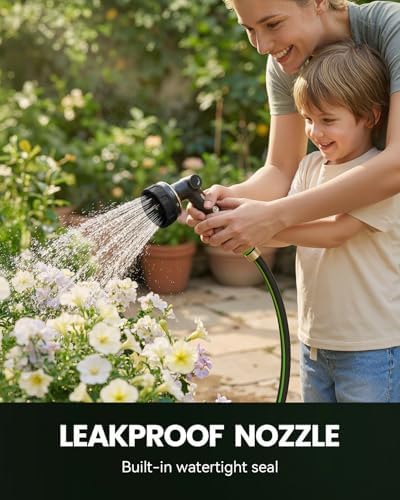 RAINPOINT Garden Hose Nozzle - 100% Heavy Duty Metal Thumb Control Spray Nozzles for Garden Hose High Pressure, 10 Pattern Water Hose Nozzle for Car Wash, Watering Lawn, Pets, Midnight Black - Image 4