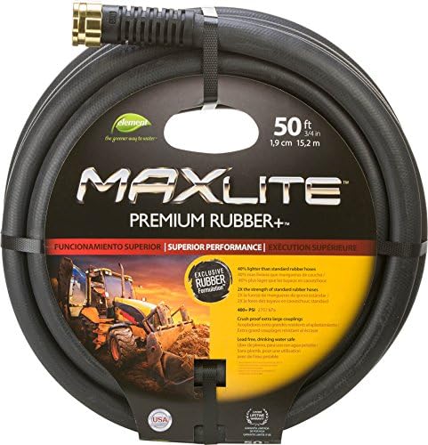 Swan Products Element CELSGC34050 MAXLite Premium Rubber Heavy Duty Water Hose 50 ft, 3/4" diameter, Black by Swan
