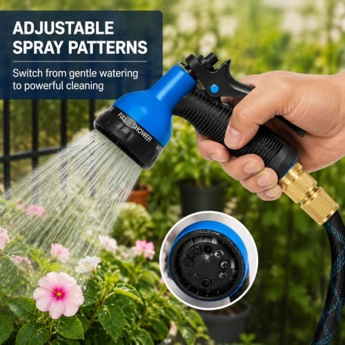 50ft Non-Expandable Garden Hose, Durable Fabric, Brass Connectors - Image 5