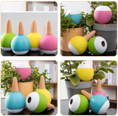 Luxshiny 4pcs Large Terracotta Watering Globe Self Stake for Patio Plants - Image 3
