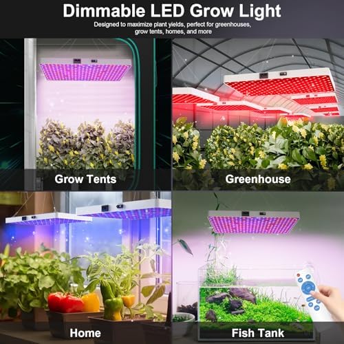 Remote Control LED Grow Light, 100 Watt Dimmable Full Spectrum Plant Light, 3 Lighting Modes Grow Lights for Indoor Plants Seed Starting Seedlings Vegetable, Hanging Growing Lamp for 2x2/3x3 Grow Tent - Image 6