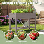 Fancyango Raised Garden Bed with Wheels 33.7" Hx2 -Gray - Image 5