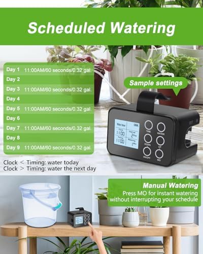 Automatic Plant Waterer Indoor with Timer, Easy Programming, Large Display - Image 3