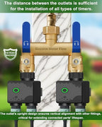 Hose Splitter 2 Way Heavy Duty, Full Flow Garden Hose Splitter with 2 Long Metal Handles, Brass Rust and Freeze Resistant Water Hose Bib Splitter, T Adapter Connector with 3/4 - Inch GHT Thread（Blue） - Image 6