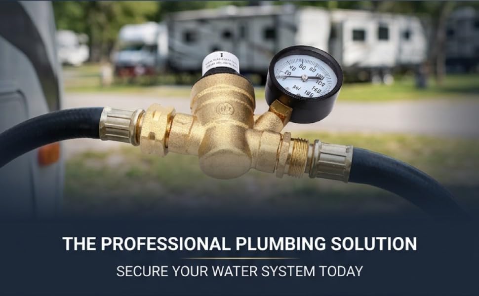 RV Water Pressure Regulator with 45-160 PSI Adjustable Range - Image 6