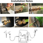 Outdoor Hose Holder Storage, Portable/Wall Hose Reel Set,Heavy Duty Garden Hose Reel with Flexible 2/1" PVC Rubber Hose, Home Hose Storage Solution (Color : 15m) - Image 6