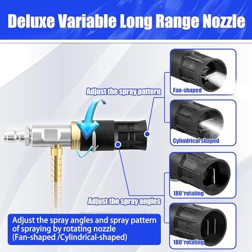 FIXFANS Adjustable Pressure Washer Long Range Nozzle 2-2.5GPM, 2000-3000PSI - Image 5