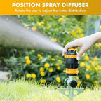 [2 Pack] RESTMO Gear Drive Sprinkler with Metal T-Spike Base,Yellow - Image 6