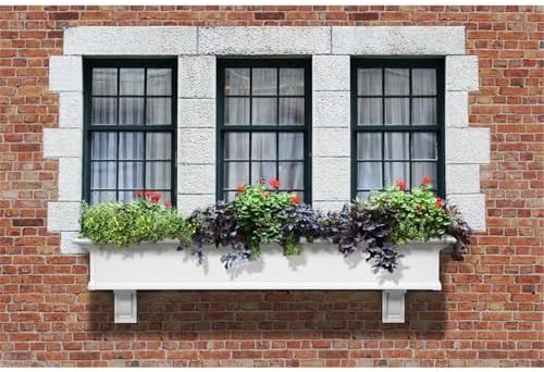 Pemberly Row 6ft Weatherproof Vinyl Window Box, White Finish, Double Wall Design, Built-in Water Reservoir, Customizable Planter for Outdoor Spaces - Image 5