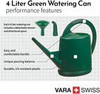 Consolidated Plastics Durable Swiss Watering Can with UV Protection, Ergonomic Handle for Indoor/Outdoor Gardening, Made in Switzerland (4 Liter, Green) - Image 3