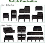 Giantex Raised Garden Bed, Set of 4 Planter Raised Beds Kits with Drain Holes for Fruit Flowers Vegetables, Outdoor Elevated Planting Box for Lawn Patio Balcony, Easy Assembly, Rattan-Like Look, Brown - Image 4
