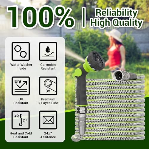 75 FT Heavy Duty Garden Hose, 1/2 ID x 75FT Durable Outdoor Water Hose - Image 6