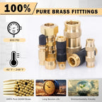 CheeMuii 60PCS Brass DOT Air Line Fitting Quick Connect & Compression Union - Image 3