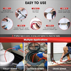 Sewer Jetter Kit for Pressure Washer – 150ft Water Jet Drain Cleaning Hose 5800PSI 1/4 Inch NPT Corner with Sewer Cleaning Tool High Pressure Nozzles and Spanner Waterproof Tape - Image 6