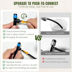 Push-to-Connect Drip Irrigation System Kit, Complete Premium Garden Watering System with 50FT 1/2" Mainline, Leak-Resistant Quick Connect Fittings, Adjustable Drip Emitters for Raised Beds, Greenhouse - Image 2