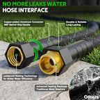 Non-Expanding Garden Hose 100ft w/10 Function Nozzle, Lightweight Water Hose - Image 4
