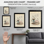 Framed Canvas Wall Art Vintage Sewing Kit Jasmine Earthy Sepia Botanical Spool Canvas Print Poster Black Frame Wall Decor for Craft Room Studio Cottagecore, Antique Encyclopedia Art - 16x20 Inch - Image 2