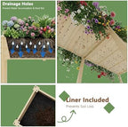 Raised Garden Bed with Legs, 72x24x30in Tall Wooden Elevated Planter Box with Liner for Flowers Vegetables Herbs, Outdoor Reinforced Large Raised Bed for Balcony/Patio/Backyard - Image 4
