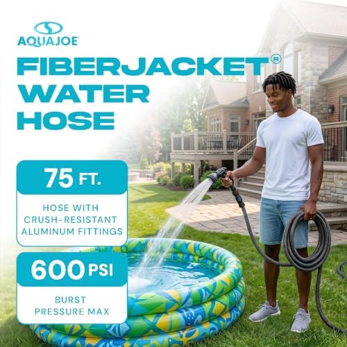 Aqua Joe AJFJ075-58-XT1 New and Improved - Aqua Joe 75-Ft x 5/8-Inch FiberJacket Garden Hose - Image 2