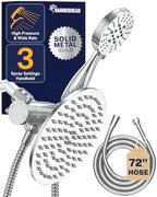 HammerHead Metal Dual Shower Head Combo With 3-Spray Handheld and Rainfall by HammerHeadShowers