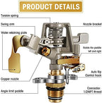 Impact Sprinkler Head Brass Pulsating Sprinkler Lawns Garden Adjustable 360 Degrees Watering Heavy Duty Sprinkler Head with Nozzles for Yard and Grass Irrigation (9 Pieces) - Image 3