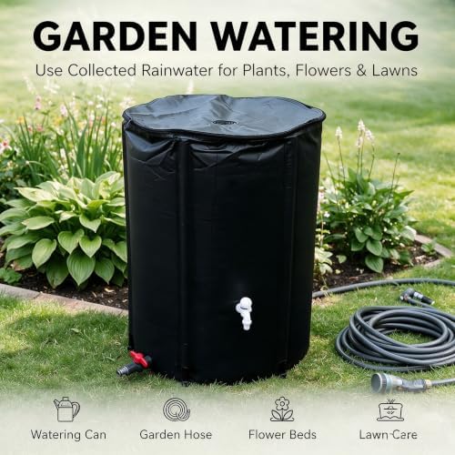 Collapsible Rain Barrel, Outdoor Rainwater Collection Storage Container (13.21, Gallons) - Image 5
