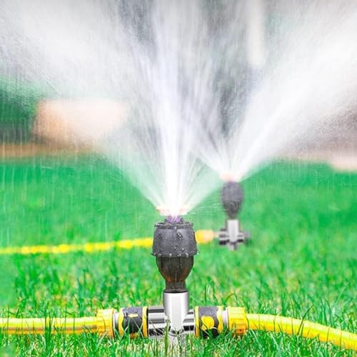 Automatic Lawn Water Sprinkler 360 Rotating Sprinkler Ground Plug Garden Sprinkler with Tube,360 Degree Rotating Sprinkler System, Leak Free Design, Hose Easy to Connect wyqdp240312(Color:,Size:25M) - Image 4