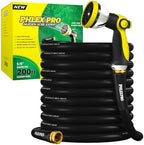 200 FT Heavy Duty Garden Hose, 5/8 in Rubber Water Hose, Black by PHLEXPROGardenToolsStandsForFlexibilityDurabilityAvailability