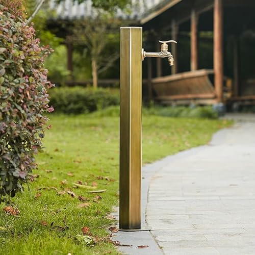 Floor Mounted Faucet Outdoor Water Pipe Vertical Fountain Irrigation Column,Outdoor Stainless Steel Vertical Garden Water Column Faucet, 86cm Freestanding Antifreeze Hydrant Fountain for Pat - Image 3
