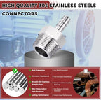 8pcs Stainless Steel Hose Barb Fittings 1/2" Barb to 1" NPT Male - Image 4