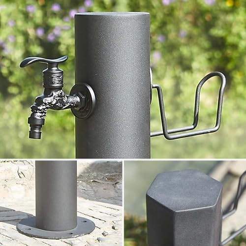 Garden Water Column with Faucet,304 Stainless Steel Vertical Water Column Outdoor Hose Stand ，Landscape Decor Yard Hydrant Fountain ，for Car Washing and Watering - Image 7