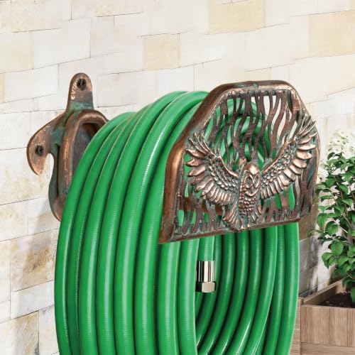 Garden Hose Holder Wall Mount for Outdoor Yard, 100 lbs Load Capacity Heavy-Duty Water Hose Hanger, Holds 150 Feet of Wall-Mounted Metal Owl Decorative Hose Rack Hook for Outside Patio, Garage - Image 4
