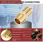 6pcs Brass Hose Barb Fittings 1" Hose Barb to 3/4" NPT Male - Image 4