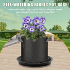 4 Pack Self-Watering Base for Fabric Pot,Auto-Irrigation Water Delivery System,14Inch Plastic Plant Saucer Stand for for Indoor-Outdoo and Grow Tents Greenhouses - Image 4