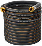 3/4 in. × 75ft. Flexible Hybrid Rubber Garden Hose, High Flow 3/4" I.D. No Memory Durable Lightweight Water Hose Leader Hose for Watering, Irrigation, Water Transfer Pump by VUNDARA
