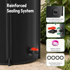 VINGLI Collapsible Rain Barrel Portable Rain Water Collection (Black, 50 Gallon) - Image 3